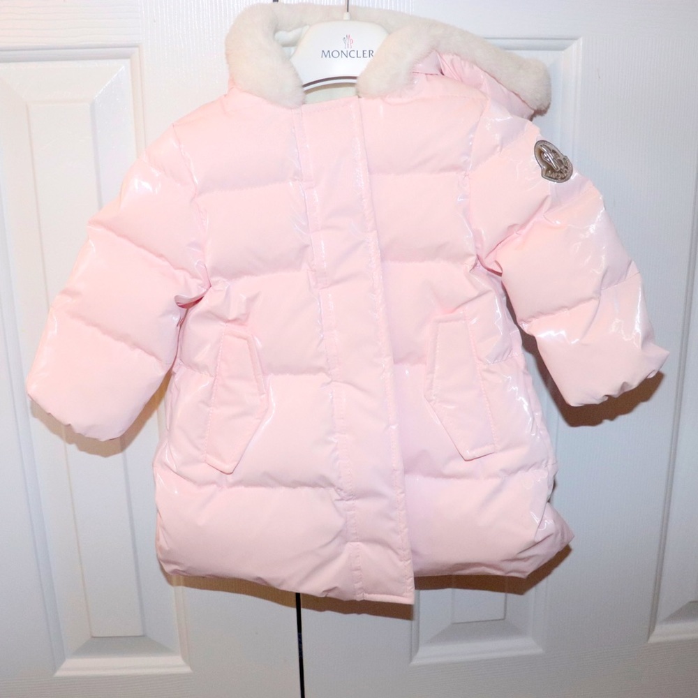 Pink Moncler Infant Puffer Coat